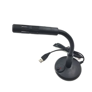 Black USB Computer Mini Microphone Stand Recording Mic For PC Desktop Laptop - Afbeelding 1 van 13
