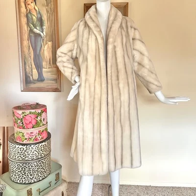 Chaqueta Abrigo Acanalado Glam Vintage Años 80 Studio 54 Disco Off-White Imitación Piel S Foto 1 de 4