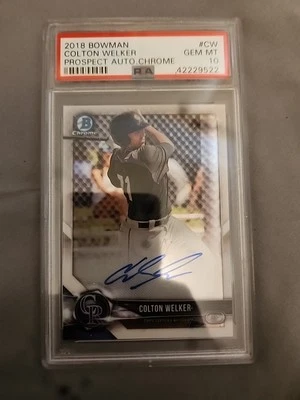 2018 Bowman Chrome Colton Welker Auto # CW PSA 10 - Image 1 of 2