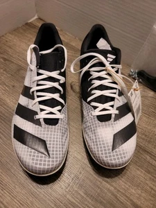 Adidas Men's Distancestar Track & Field Shoes Size 9 GX6682 White Black New - Picture 1 of 10