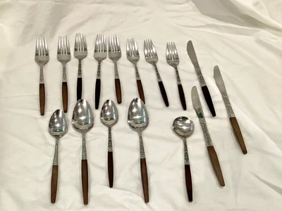MIXED LOT 16 PIECES  INTERPUR MCM STAINLESS FLATWEAR - Image 1 of 4