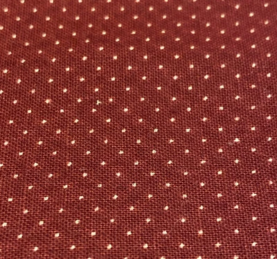 Tela acolchada de algodón rojo oscuro blanco Poka Dot #1 Foto 1 de 4