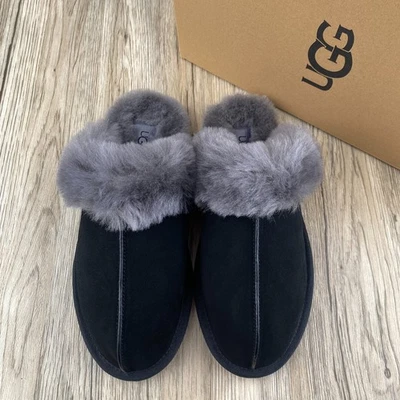 Женские замшевые тапочки UGG Scuffette II черные/серые UGG 1106872 - Изображение 1 из 4