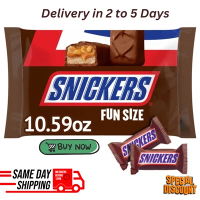 Barras de caramelo de chocolate Snickers, tamaño divertido, bolsa de 10,59 oz Foto 1 de 4