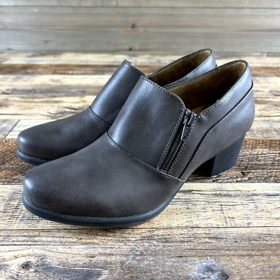 Natural Soul Womens Booties Charleen Ankle Brown Side Zip Size 9.5 - Image 1 of 4