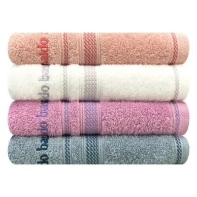 Songwol 4pc Premium 100% Cotton Face Towel Set, Highly Absorbent, Quick Dry - Image 1 of 4