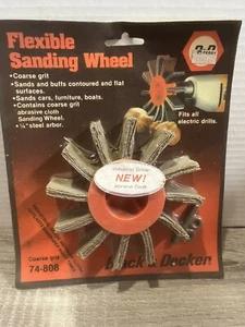 Black & Decker Flexible Sanding Wheel Corse Grit 74-808 Fits All Drills - NIP - Picture 1 of 6