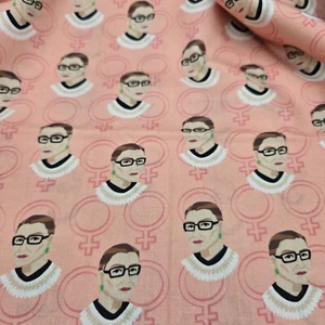 Ruth Bader Ginsburg Fabric Joann Cotton Sewing Quilting 44" Wide 1 Yard - Picture 1 of 4
