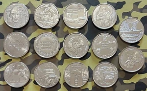UCRAINA - SET COMPLETO di 14 monete "Forze armate" - 10 HRYVEN 2018 - 2022, NUOVO DI ZECCA - Foto 1 di 3