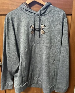 Under Armour Cold Gear Storm Mossy Oak Camo Loose Fit Gray Hoodie Mens XL - Picture 1 of 5