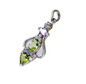 ideal Peridot 925 Sterling Silver Green Pendant Natural supplies US gift - Picture 1 of 2