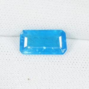 1,55 ct ULTRA RARO - AZUL NEÓN BRILLANTE - APATITA NATURAL Octágono Ver Vdo 4822 DB - Imagen 1 de 2