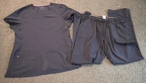 Set Scrub Anima Cuore Donna Taglia Large Grigio Top Pantaloni Medico Leggi - Foto 1 di 3