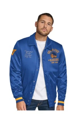 Men's Golden State Warriors Tommy Jeans Varsity Jacket Full Snap NWT Sz XL - Image 1 of 4