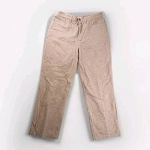 Pantalones de mujer LL Bean lana seda tweed beige forrados cottagecore marrón tostado - Imagen 1 de 10