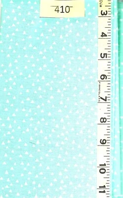 white triangles on aqua; (#410) cotton quilt fabric 1 yard  - Image 1 of 4
