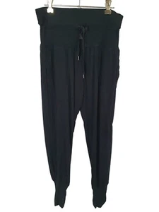 lorna jane black high elastic waist cuffed lounge track pants pockets size S - Picture 1 of 13