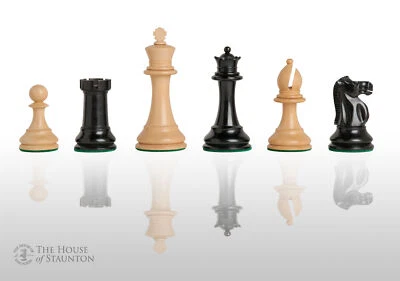 British Chess Company Staunton Chess Pieces - 4.0" King - Ebonized Boxwood - Image 1 of 4