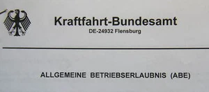 ABE, TÜV Gutachten für Alufelgen ATS CUP 7059 7x15 4x100 ET28 - Bild 1 von 2