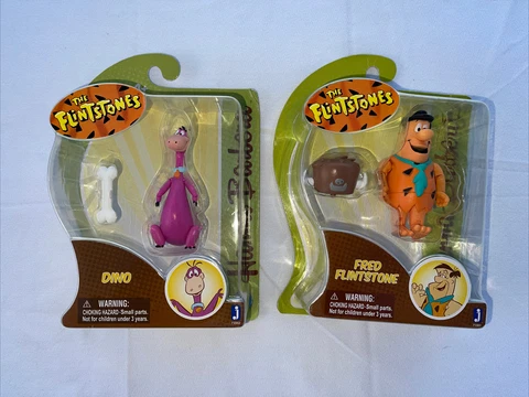 Lot 2 The Flintstones Hanna Barbera New Plastic Figure Fred Flintstone & Dino Cover
