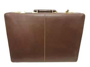 HIT Briefcase Brown Full Grain Brown Leather Combination Lock with Multipockets - Picture 1 of 12