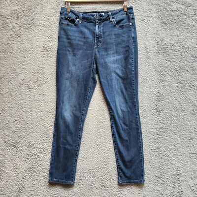 Pantalones de mezclilla Lucky Brand para mujer 12 X 31 azul tiro alto bolsillo pierna ajustada cremallera mosca Foto 1 de 4