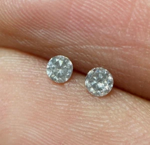 Salt Pepper Diamond Natural Diamond Pair 1 MM Tiny Round Brilliantcut Diamond - Picture 1 of 21