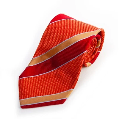 Altea Milano Orange Striped Tie 7635 Foto 1 de 2