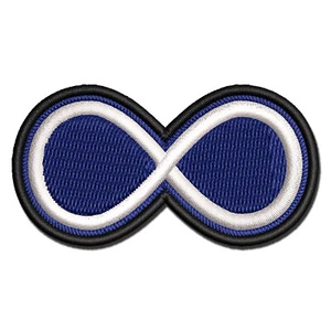 Infinity Symbol Outline Multi-Color Embroidered Iron-On Patch Applique - Picture 1 of 5