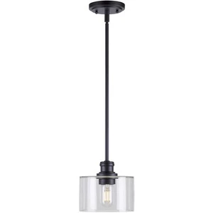 Forte Lighting 2748-01-04 Zane 1 Light 7 inch Black Pendant Ceiling Light - Picture 1 of 3