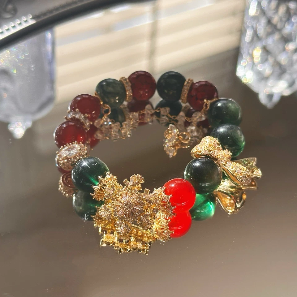 One & Only | Navidad | Cinabrio × Lepidolita × Ágata Roja × Pulsera de Serafinita Foto 1 de 3