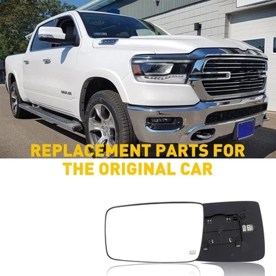 New Mirror Glass For 2011-2022 Ram 1500 2011-2018 Ram 2500 Driver Side Heated - Image 1 of 4