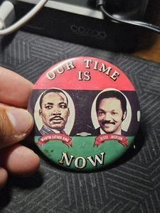 Martin Luther King Jesse Jackson Pin Civil Rights Political Black History Button - Picture 1 of 2