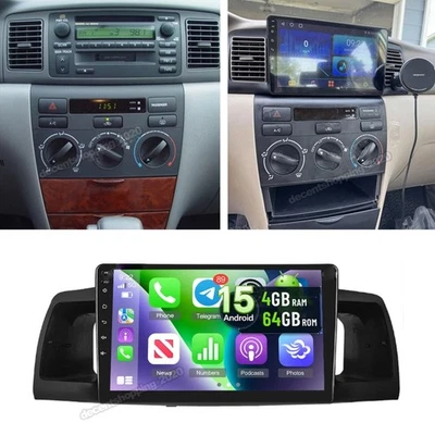 Radio estéreo para automóvil Apple Carplay para Toyota Corolla 2003-2008 Android 15 navegación GPS Foto 1 de 4