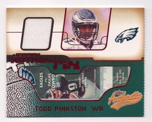 2002 Fleer Authentix Ripped Jersey Todd Pinkston #JA-TP Eagles Vintage NFL Relic - Picture 1 of 3