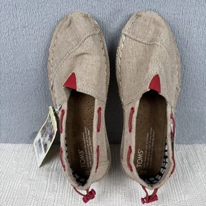 Toms Damen klassische Sackleinen natürliche Slipper rot hellbraun Größe W5 neu mit Etikett ohne Karton - Bild 1 von 14