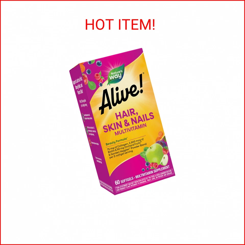 Natures Way Alive Hair Skin & Nails Softgels 60ct 033674110942t714