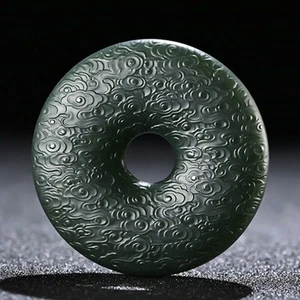 Ciondolo Fibbia Pace Modello Nuvola Giada Verde Torre Hetiana Unisex Amuleto Gioielli - Foto 1 di 11