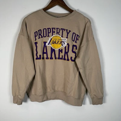 洛杉矶湖人队女式运动衫 S 圆领 NBA 米色标志比赛日 — 第 1/4 张图片
