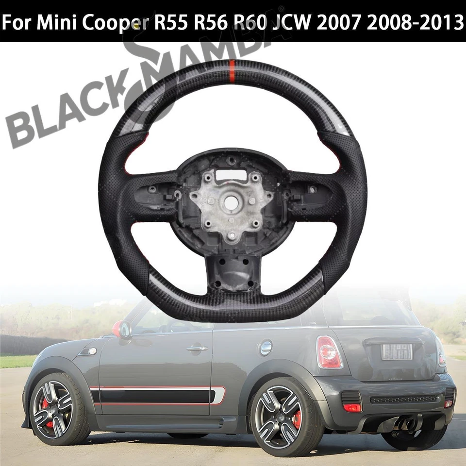 For Mini Cooper R55 R56 R60 JCW 2007 2008-2013 Carbon Fiber Steering Wheel - Imagem 1 de 4