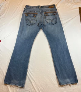Levis Silvertab Mens 35x32 Vintage Blue Jeans Slim Boot Flap Pocket Western RARE - Picture 1 of 24