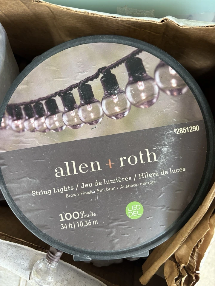 34-футовые подключаемые коричневые светодиодные гирлянды в стиле Edison для помещений/улицы - Изображение 1 из 1