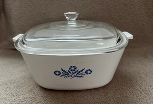 Vintage Corning Ware blaue Kornblume P-2 1/2-B Auflaufform mit Glasdeckel - Bild 1 von 4