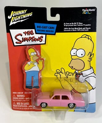 Johnny Lightning-The Simpsons- Homer's Car (Pink)-2003-1:16 Scale-Die Cast Metal - Image 1 of 3
