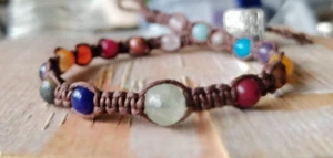 Ankle Bracelet Hippie Teen Sister Wife Auntie Mom Friend Boho Gemstone Macrame - Picture 1 of 4