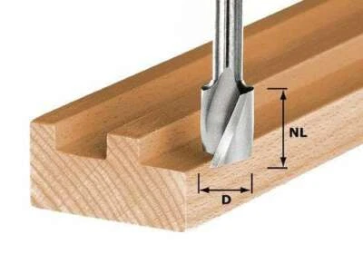 Festool Spiralnutfräser HS Schaft 8 mm mit Grundschneide - Bild 1 von 2