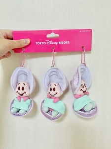 Japan Tokyo Disney Resort 3 Baby Oyster Alice Plush Keychain Mascot Charm Set - Picture 1 of 2