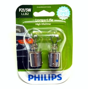 Philips LongerLife P21/5W 21/5W Due Lampadine Stop Freno Luce Ricambio Azione - Picture 1 of 7