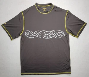 Camicia Crazy Shirt Uomo 2XL Spandex Fitted Tribale Lava Grigio Marrone UV Sicuro - Foto 1 di 7
