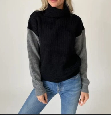 Apt. Suéter de cuello alto de 9 colores gris - negro talla XL Foto 1 de 4